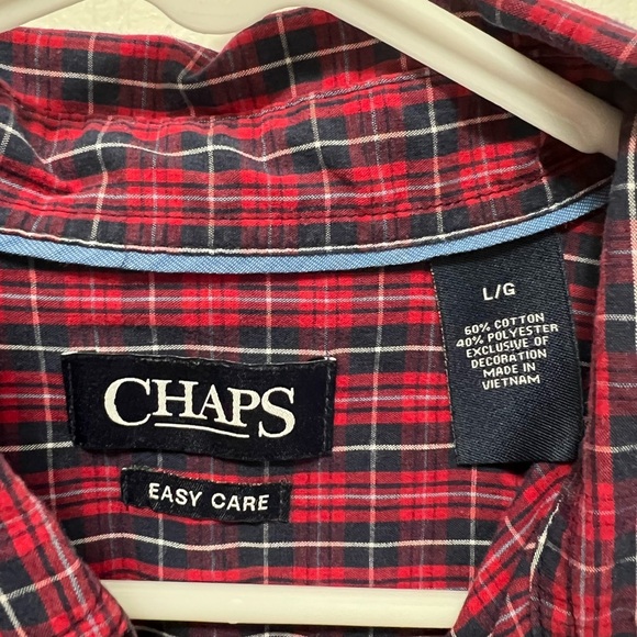 Men’s Chaps Button-up Long Sleeve Shirt Size Large - Picture 3 of 3